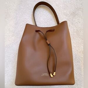 Lauren by Ralph Lauren Leather Shoulder Bucket Bag